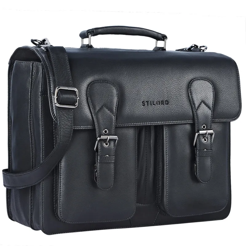 "Denver" Vintage Aktentasche Herren Leder XL für 15.6 Zoll Laptop