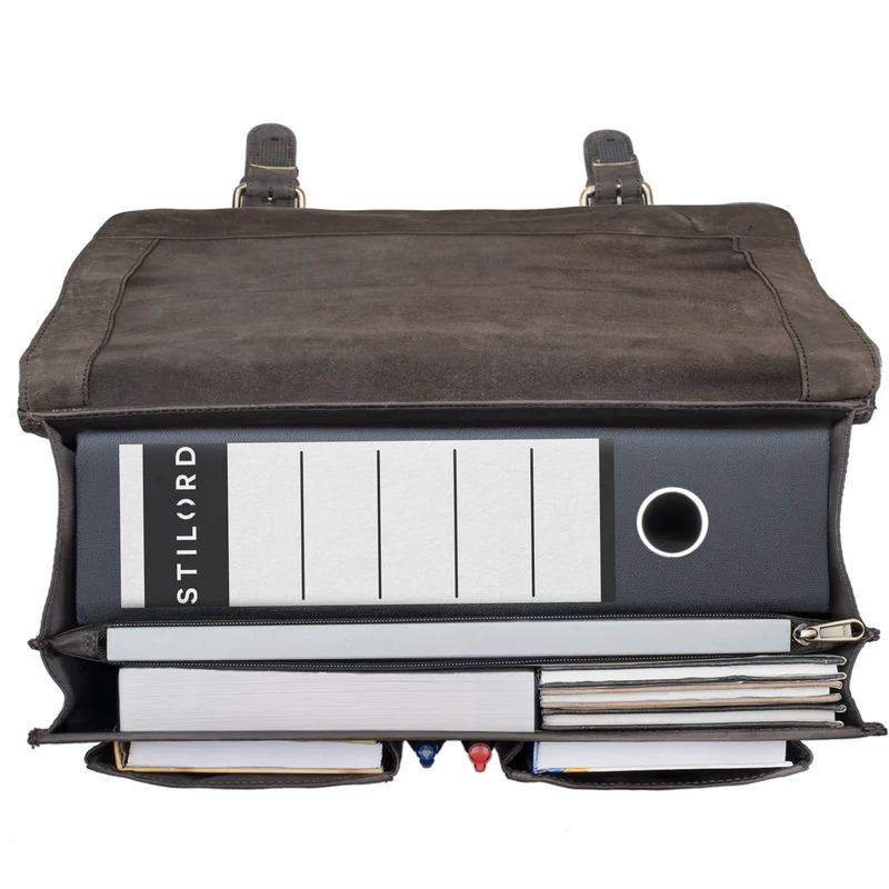 "Denver" Vintage Aktentasche Herren Leder XL für 15.6 Zoll Laptop