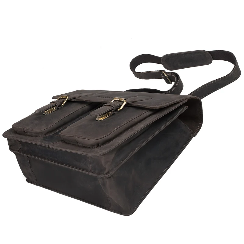 "Denver" Vintage Aktentasche Herren Leder XL für 15.6 Zoll Laptop