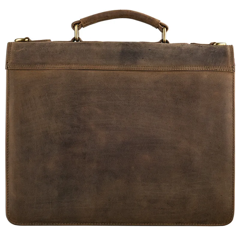 "Denver" Vintage Aktentasche Herren Leder XL für 15.6 Zoll Laptop