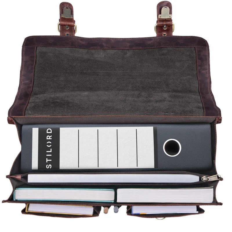 "Denver" Vintage Aktentasche Herren Leder XL für 15.6 Zoll Laptop
