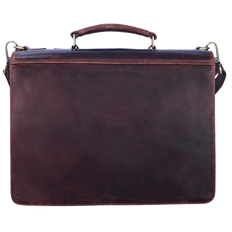 "Denver" Vintage Aktentasche Herren Leder XL für 15.6 Zoll Laptop