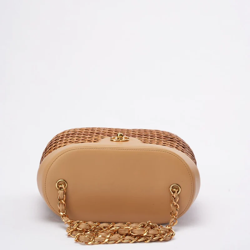 Chanel Vintage Weidenkorb-Umhängetasche 1990er