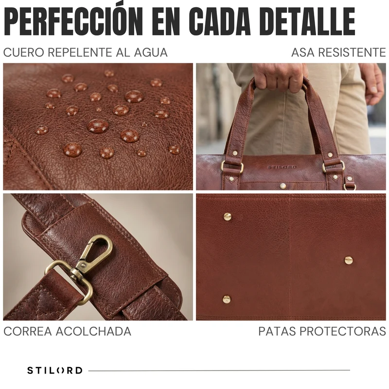 "Ventura" Robuste Leder Reisetasche Groß Herren Weekender mit Schuhfach 40L