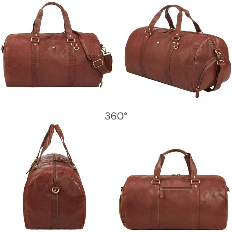 "Ventura" Robuste Leder Reisetasche Groß Herren Weekender mit Schuhfach 40L