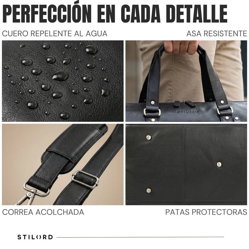 "Ventura" Robuste Leder Reisetasche Groß Herren Weekender mit Schuhfach 40L