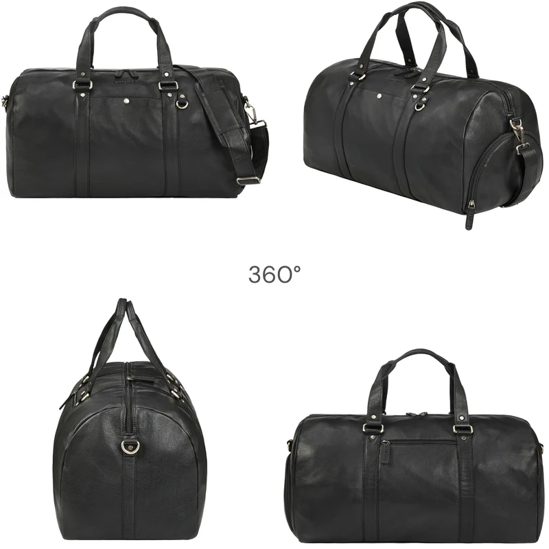 "Ventura" Robuste Leder Reisetasche Groß Herren Weekender mit Schuhfach 40L