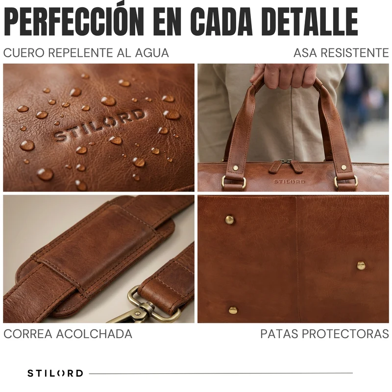 "Ventura" Robuste Leder Reisetasche Groß Herren Weekender mit Schuhfach 40L