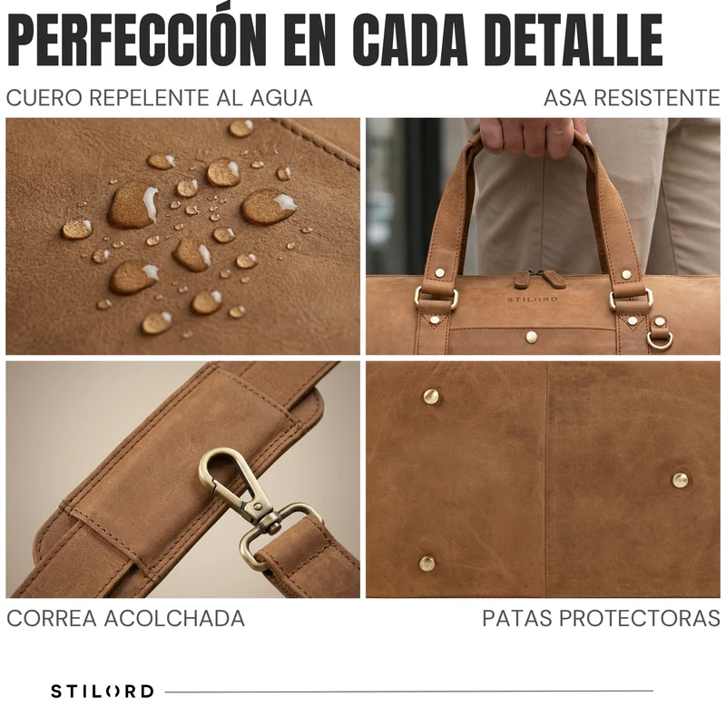 "Ventura" Robuste Leder Reisetasche Groß Herren Weekender mit Schuhfach 40L