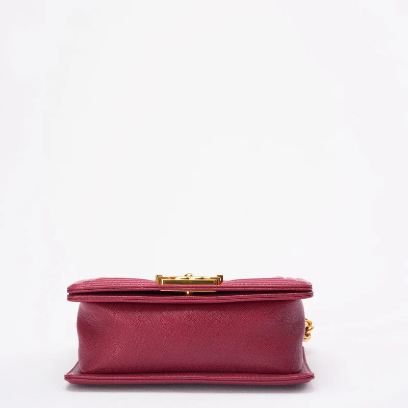 Chanel Burgunderrot Klein Le Boy Caviar 2018-2019