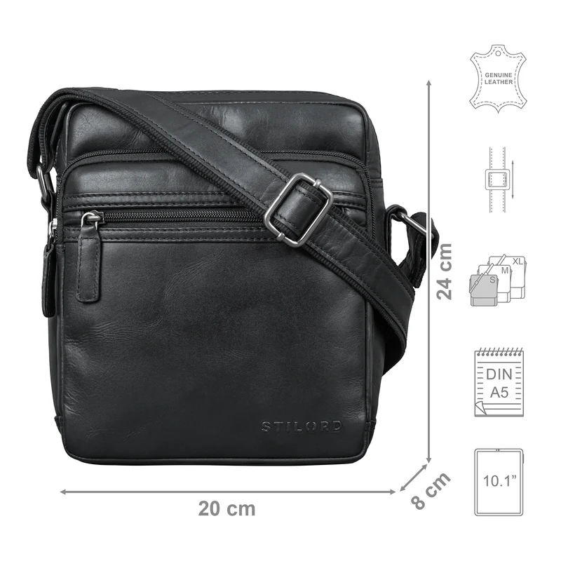 "Kony" Vintage Umhängetasche Herren Leder Robuste Kleine Messenger Bag