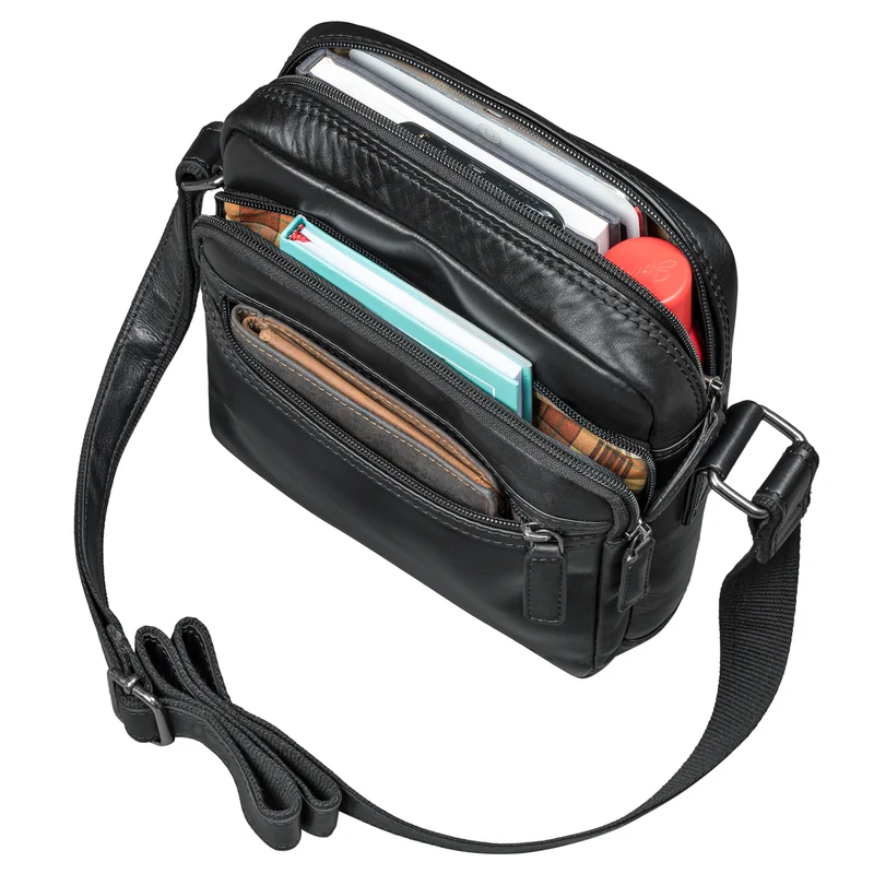"Kony" Vintage Umhängetasche Herren Leder Robuste Kleine Messenger Bag