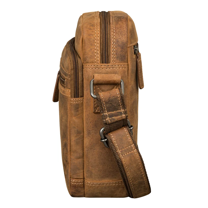 "Kony" Vintage Umhängetasche Herren Leder Robuste Kleine Messenger Bag