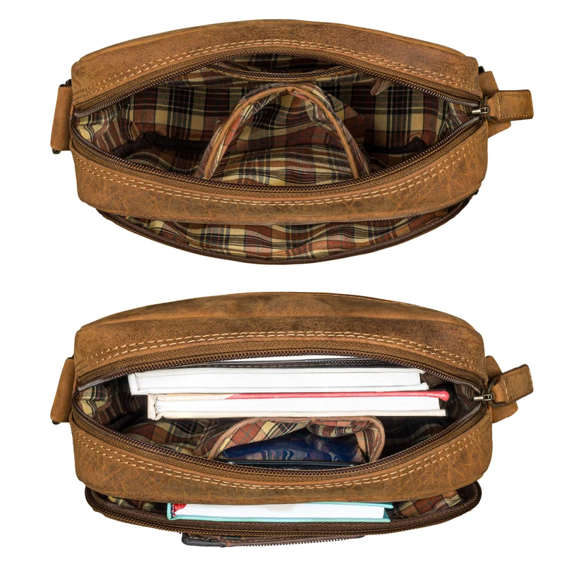"Kony" Vintage Umhängetasche Herren Leder Robuste Kleine Messenger Bag