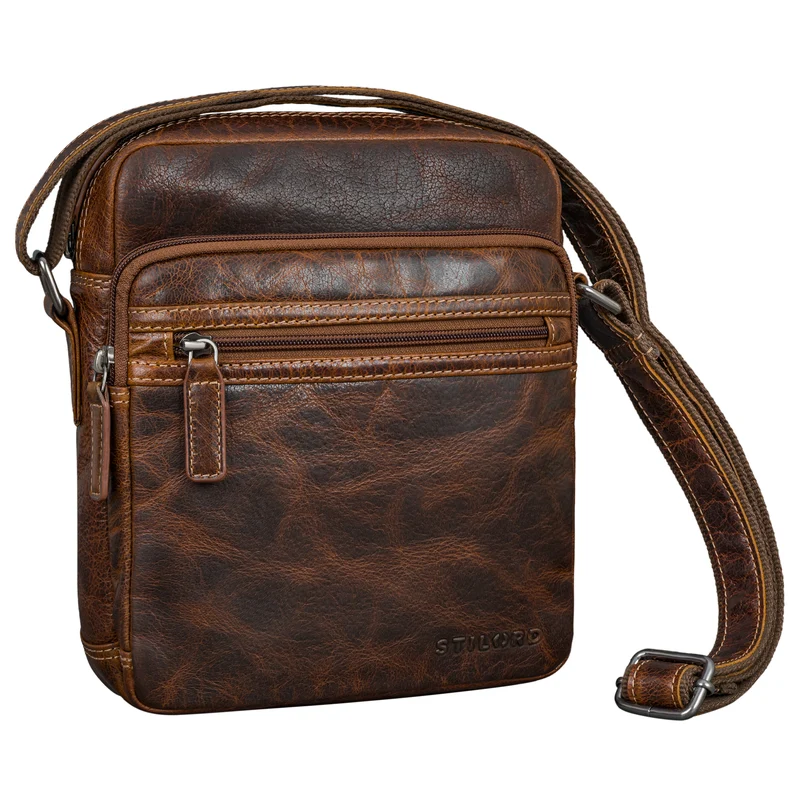 "Kony" Vintage Umhängetasche Herren Leder Robuste Kleine Messenger Bag