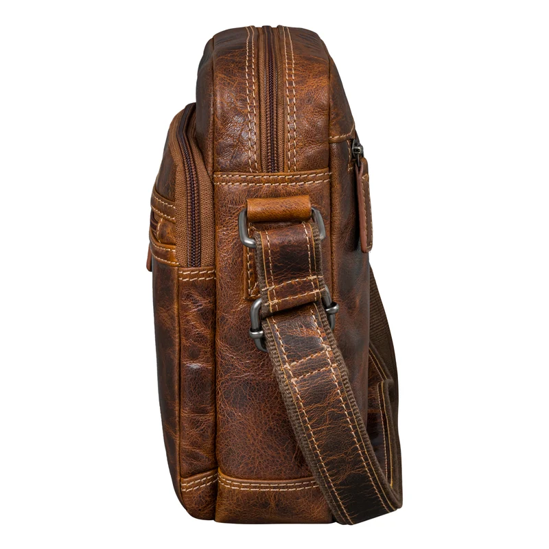 "Kony" Vintage Umhängetasche Herren Leder Robuste Kleine Messenger Bag