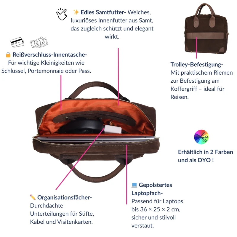 Leder Businessbag HARRINGTON -Braun-