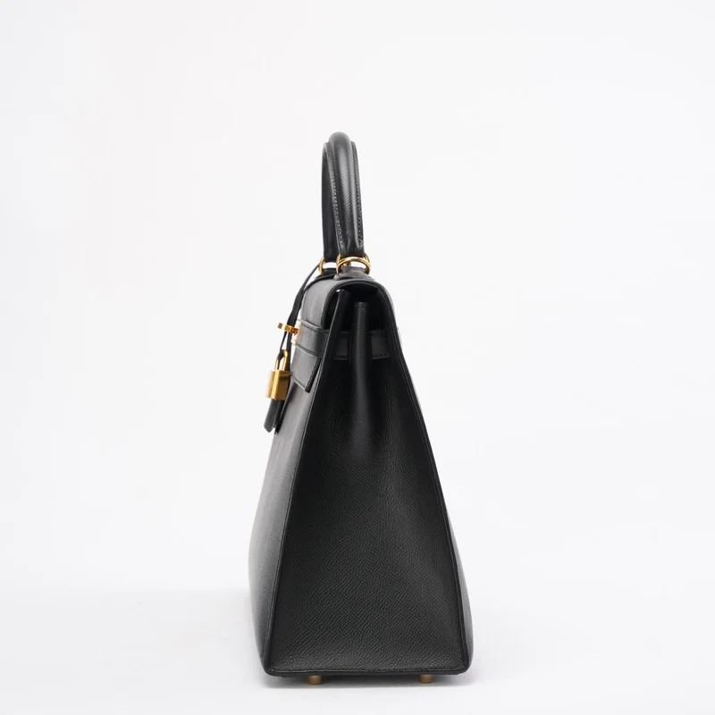 Hermes Black Kelly Sellier 32 Epsom Leder 2010