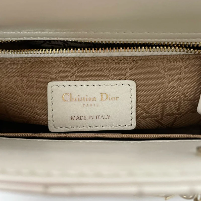 Christian Dior White Small Lady Dior aus Cannage-Lammleder 2020