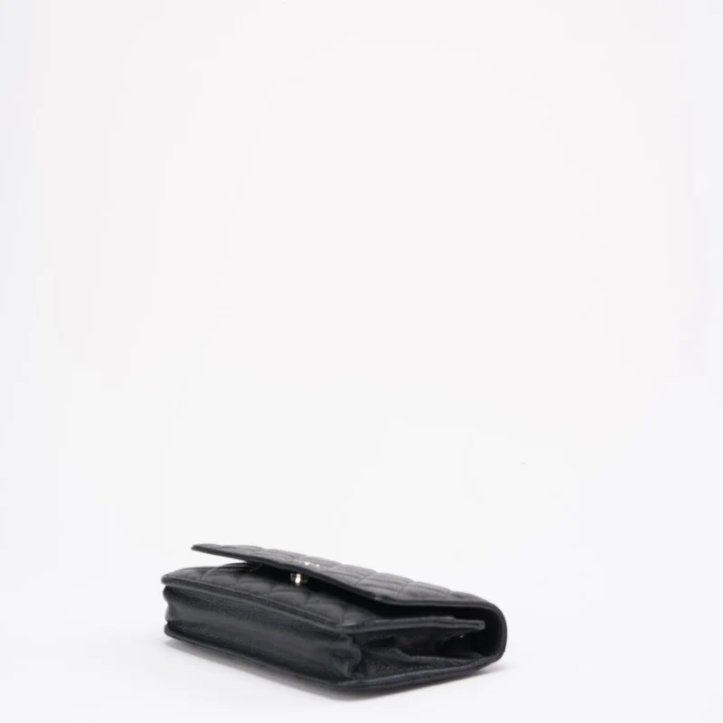 Chanel Wallet on Chain (WOC) aus schwarzem Kaviarleder, Modell 2014