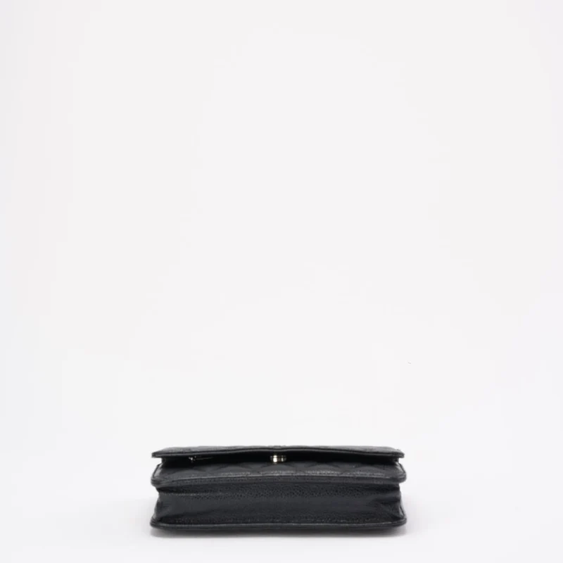 Chanel Wallet on Chain (WOC) aus schwarzem Kaviarleder, Modell 2014