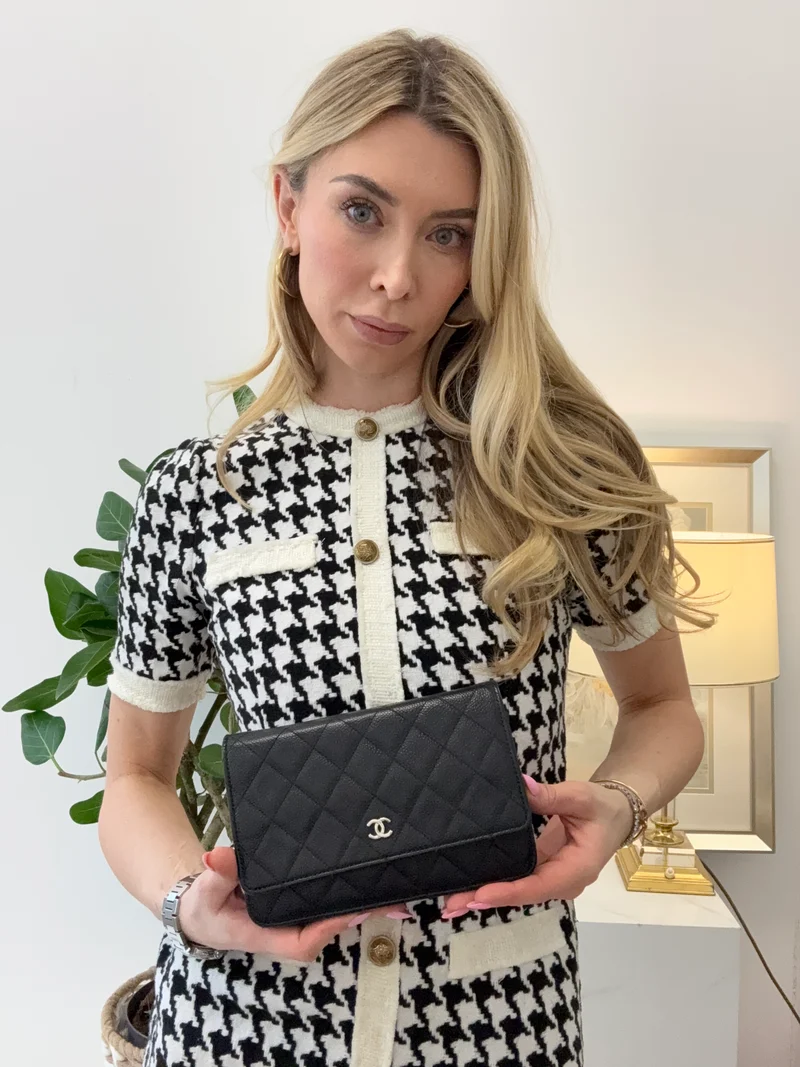 Chanel Wallet on Chain (WOC) aus schwarzem Kaviarleder, Modell 2020