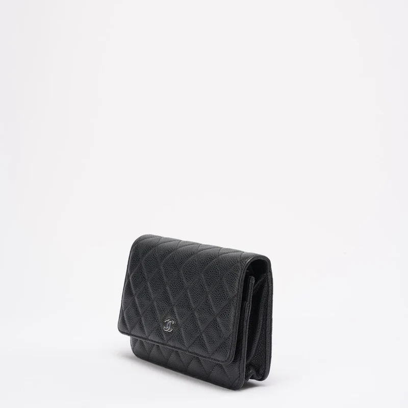 Chanel Wallet on Chain (WOC) aus schwarzem Kaviarleder, Modell 2020