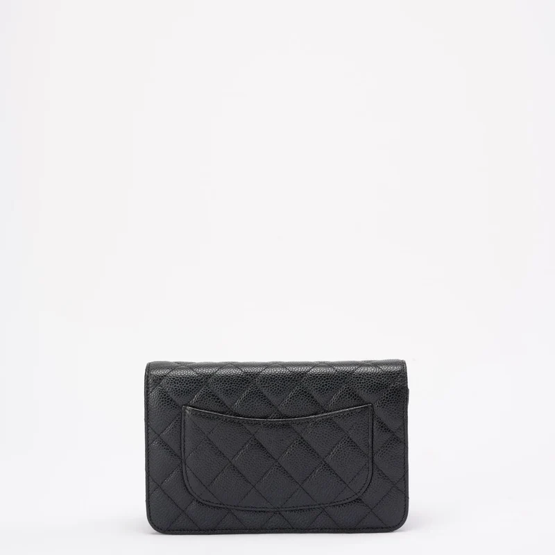 Chanel Wallet on Chain (WOC) aus schwarzem Kaviarleder, Modell 2020