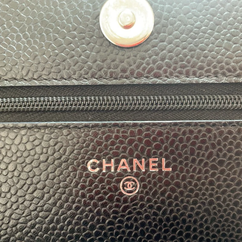 Chanel Wallet on Chain (WOC) aus schwarzem Kaviarleder, Modell 2020