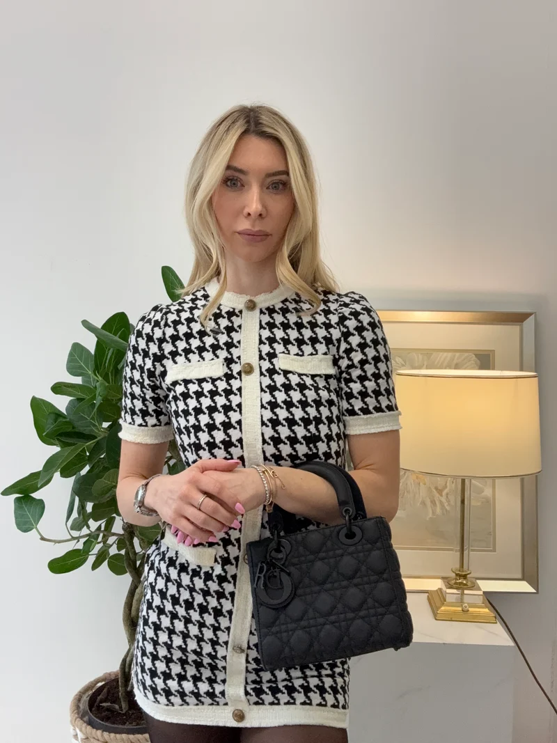 Christian Dior Mattschwarze kleine Lady Dior Tasche 2020