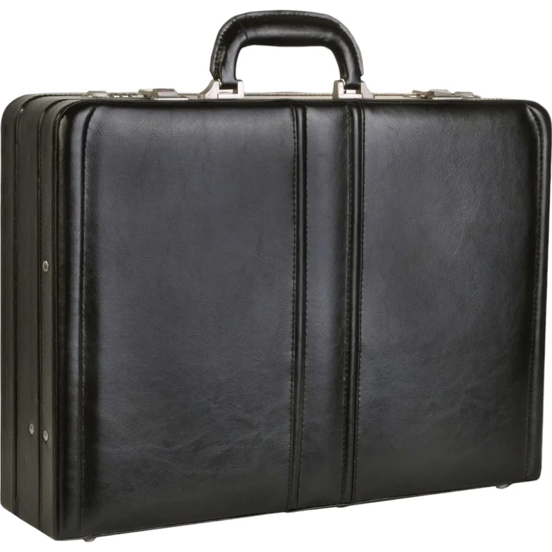 Dermata Aktenkoffer aus Leder 45 cm -Schwarz