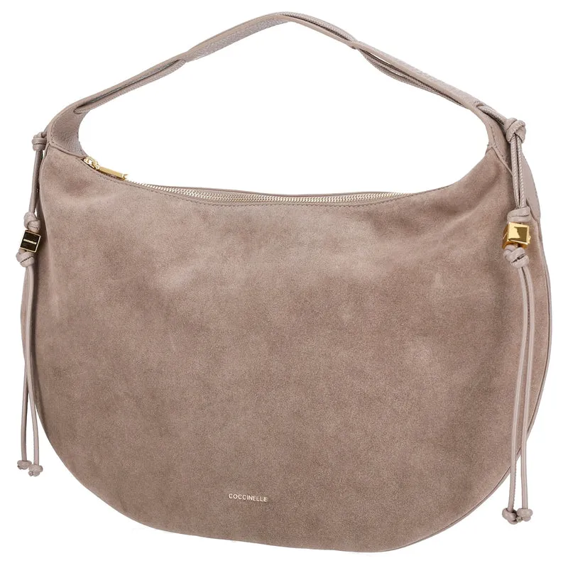 Coccinelle Thess Suede Bim - Schultertasche 45 cm (warm taupe)