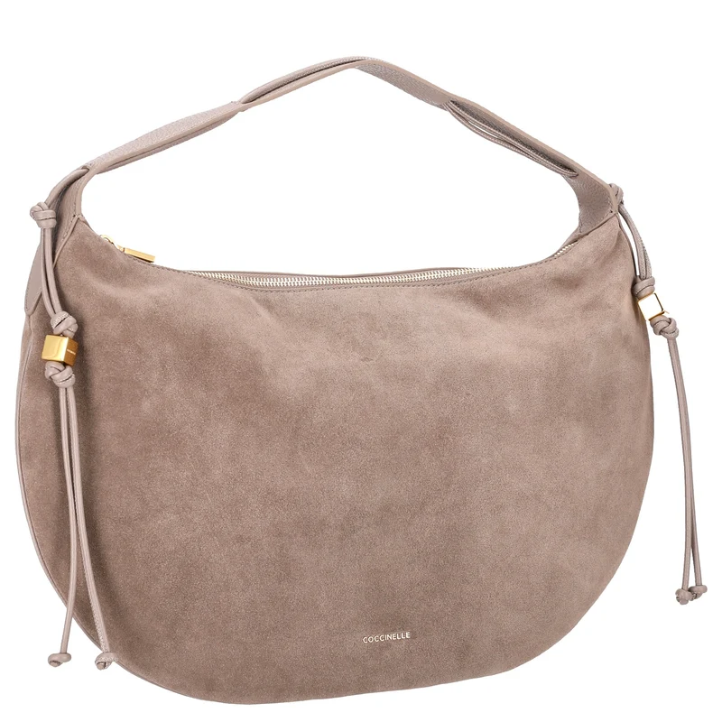 Coccinelle Thess Suede Bim - Schultertasche 45 cm (warm taupe)