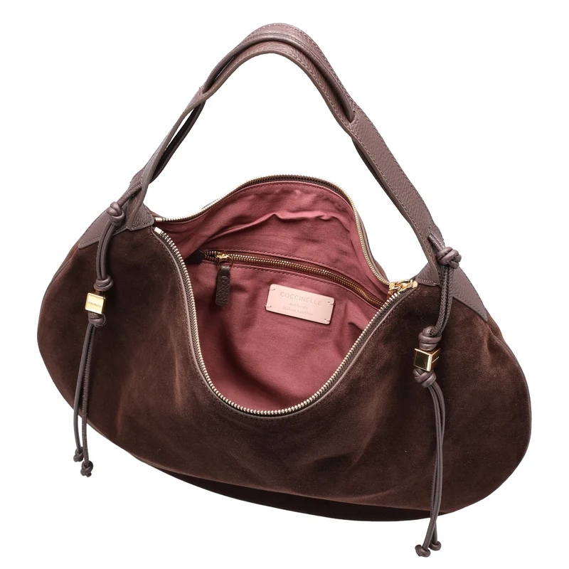 Coccinelle Thess Suede Bim - Schultertasche 45 cm (brunette/brunet)