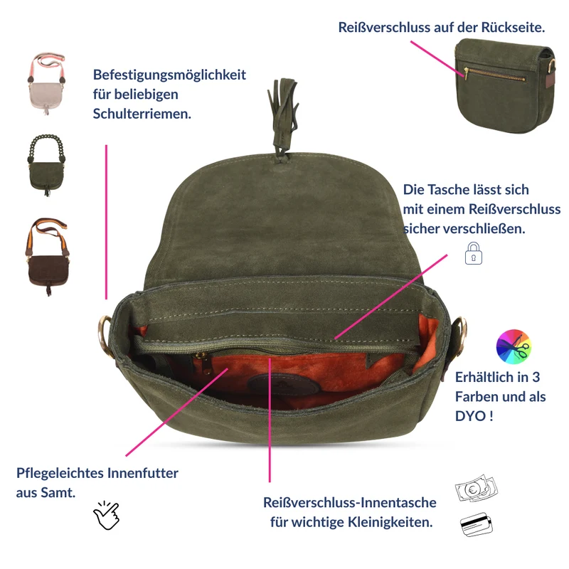 Handtasche SADDLEBAG -Khaki-