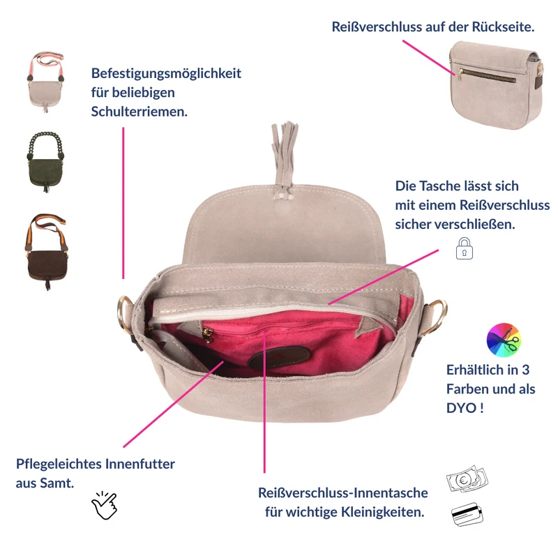 Handtasche SADDLEBAG -Cappuccino-