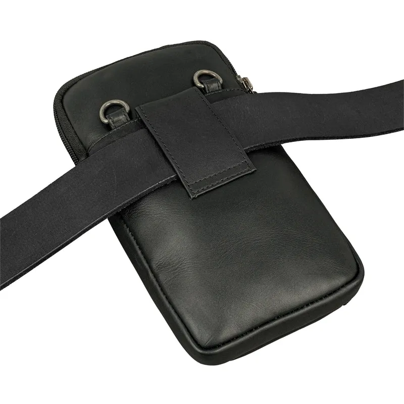 "Mikael" 3-in-1 Brusttasche Herren Leder Handytasche Gürteltasche
