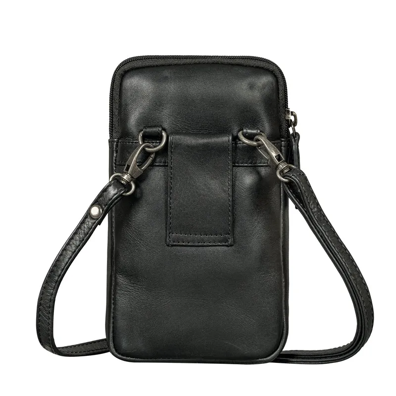 "Mikael" 3-in-1 Brusttasche Herren Leder Handytasche Gürteltasche