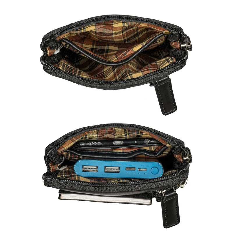 "Mikael" 3-in-1 Brusttasche Herren Leder Handytasche Gürteltasche