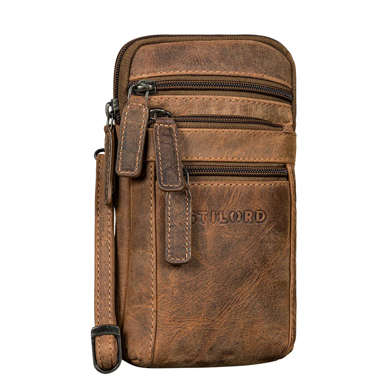 "Mikael" 3-in-1 Brusttasche Herren Leder Handytasche Gürteltasche