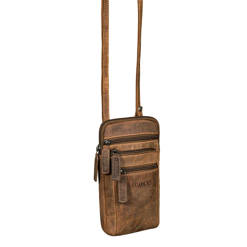 "Mikael" 3-in-1 Brusttasche Herren Leder Handytasche Gürteltasche