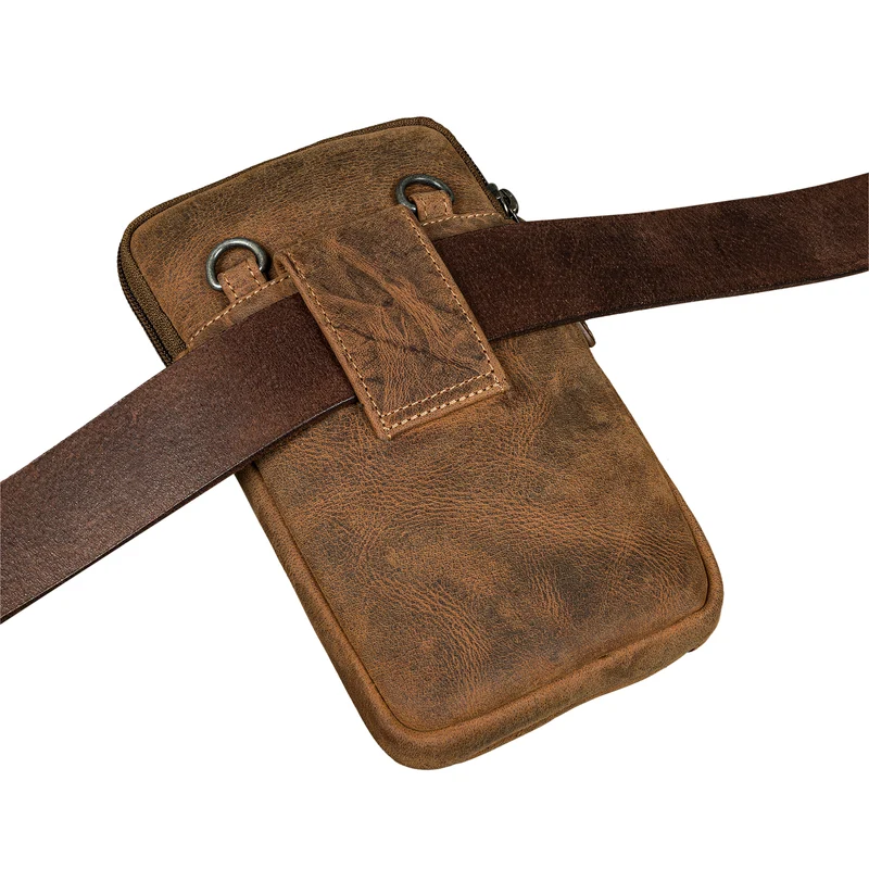 "Mikael" 3-in-1 Brusttasche Herren Leder Handytasche Gürteltasche