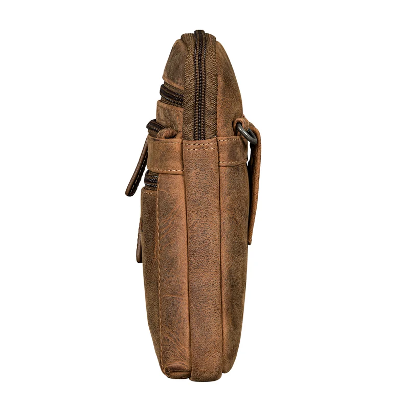 "Mikael" 3-in-1 Brusttasche Herren Leder Handytasche Gürteltasche