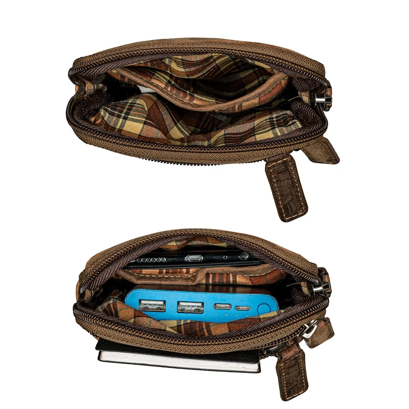 "Mikael" 3-in-1 Brusttasche Herren Leder Handytasche Gürteltasche