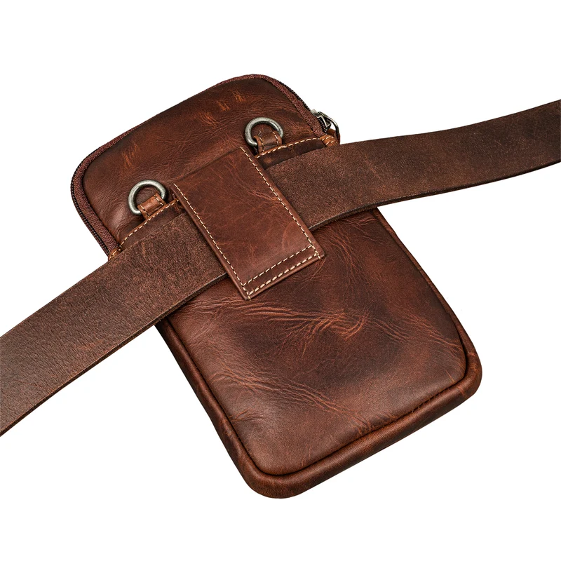 "Mikael" 3-in-1 Brusttasche Herren Leder Handytasche Gürteltasche