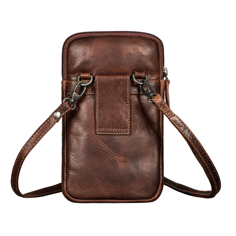 "Mikael" 3-in-1 Brusttasche Herren Leder Handytasche Gürteltasche