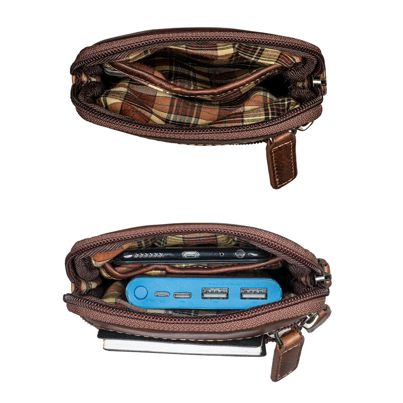 "Mikael" 3-in-1 Brusttasche Herren Leder Handytasche Gürteltasche
