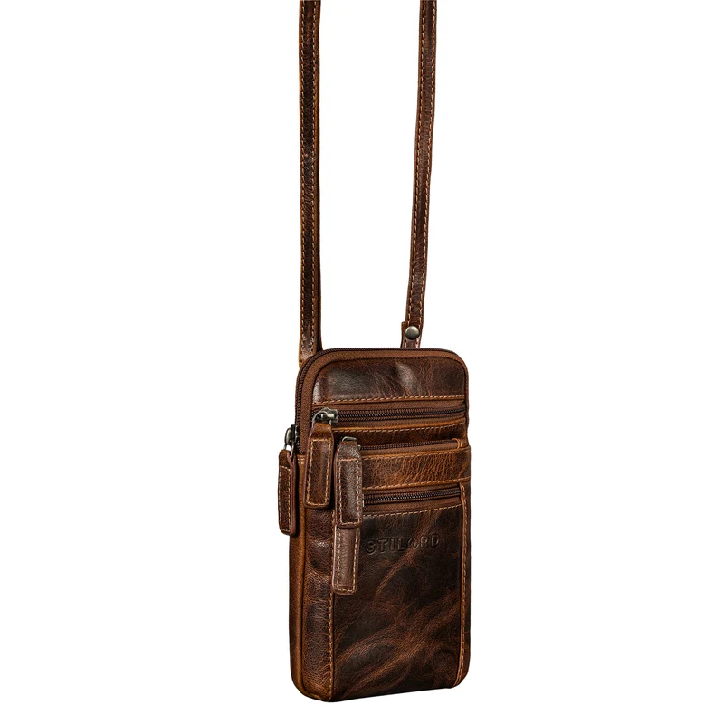 "Mikael" 3-in-1 Brusttasche Herren Leder Handytasche Gürteltasche