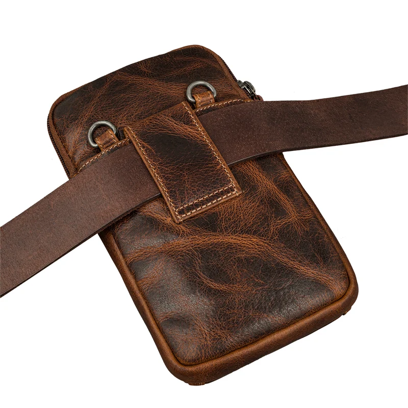 "Mikael" 3-in-1 Brusttasche Herren Leder Handytasche Gürteltasche