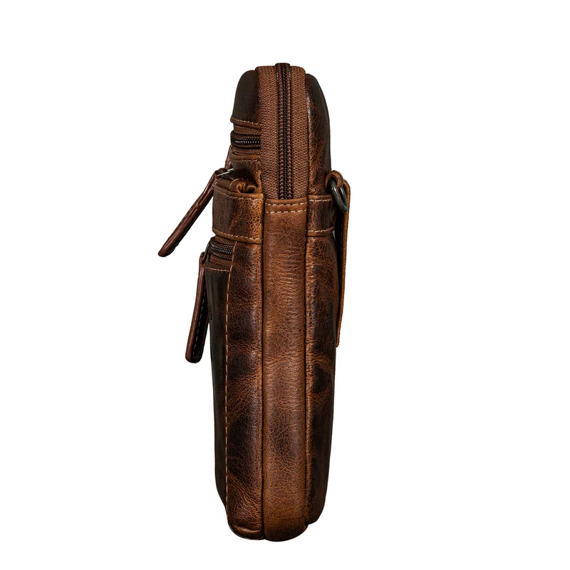 "Mikael" 3-in-1 Brusttasche Herren Leder Handytasche Gürteltasche